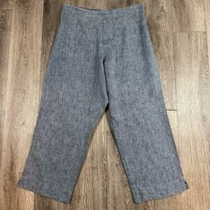 Bryn Walker Blue Linen Wide Leg Pants | Size Small